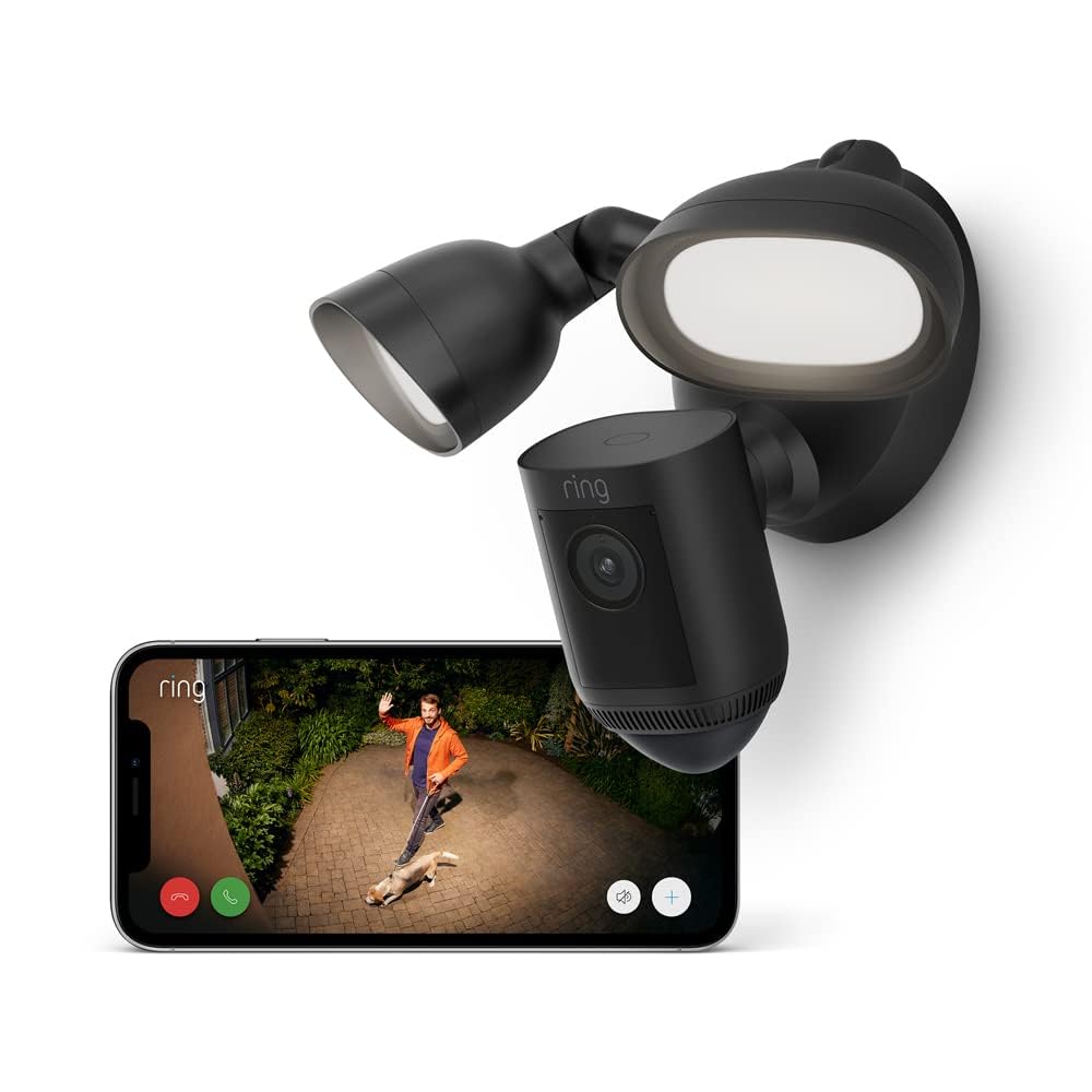 Ring Floodlight Cam Wired Pro with HDR video, motion detection, and built-in siren