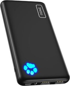 INIU 20000mAh portable power bank with high-speed USB-C charging, PD 3.0 support, and built-in flashlight for phones, tablets, and more