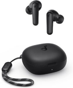 Soundcore by Anker P20i wireless Bluetooth earbuds in black with long battery life, water resistance, and customisable sound