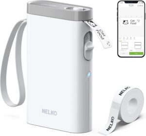 Nelko P21 Bluetooth label maker with compact design and mobile app compatibility for custom labelling and home organisation