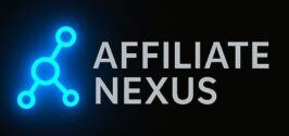 Affiliate Nexus logo with glowing blue network icon and bold silver text